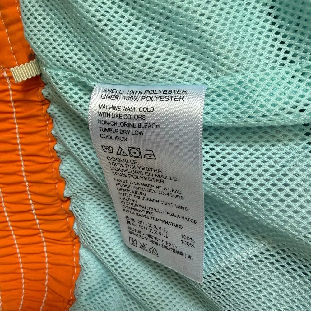 Tommy Bahama swim trunks mens L gray green plaid drawstring pocket lined beach